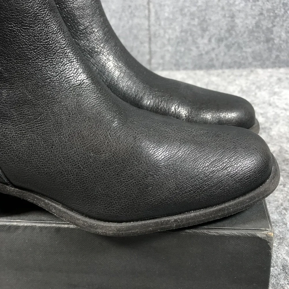 Lucky‎ Brand Bahri Ankle Boots Womens 7.5M Black Leather Double Zip Booties